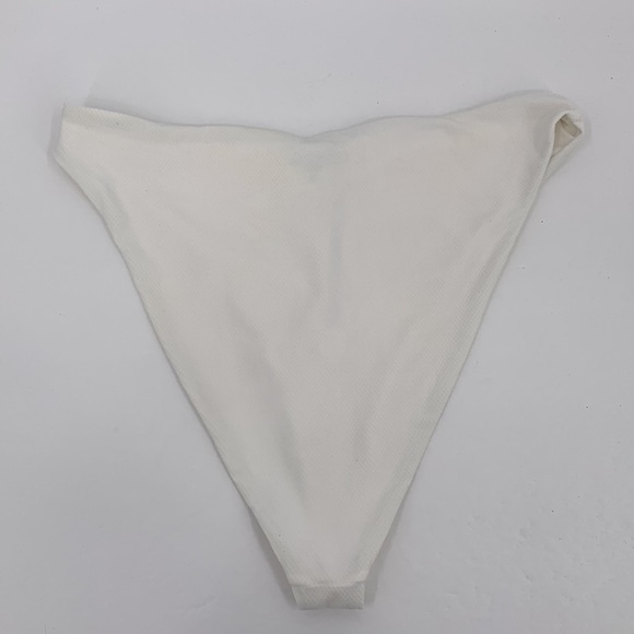 Lovers and Friends Chelsey High Waist swim bikini Bottom gold zipper white M - Picture 4 of 6